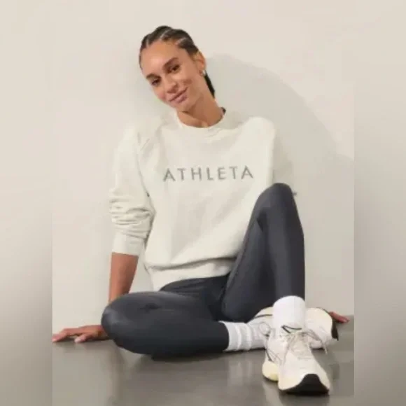 ATHLETA Embroidered Crew Neck Pullover Sweatshirt size Medium - Picture 1 of 8